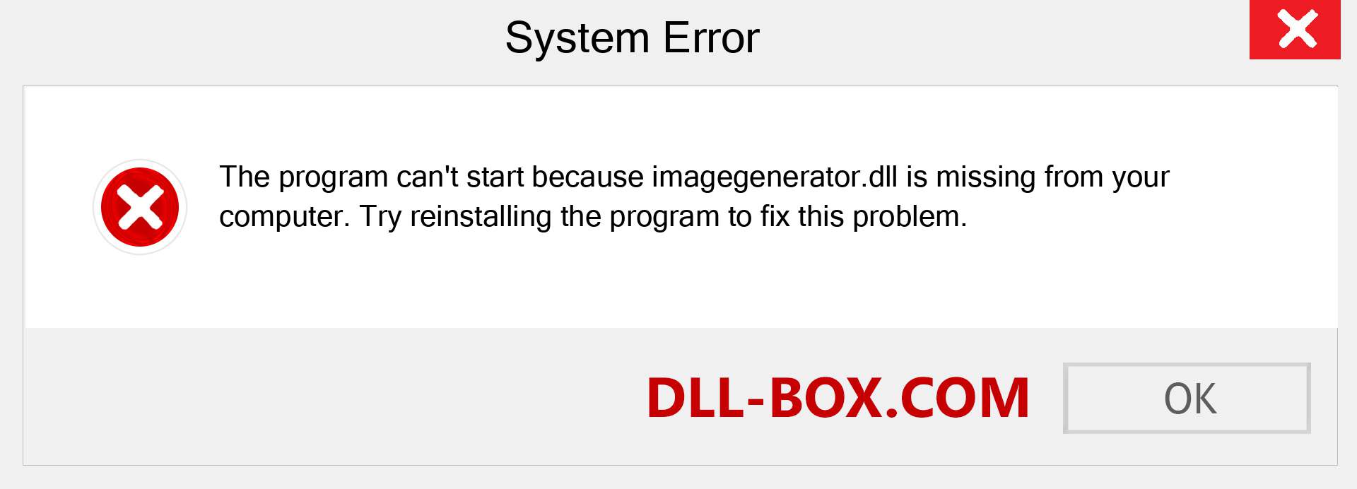  imagegenerator.dll file is missing?. Download for Windows 7, 8, 10 - Fix  imagegenerator dll Missing Error on Windows, photos, images